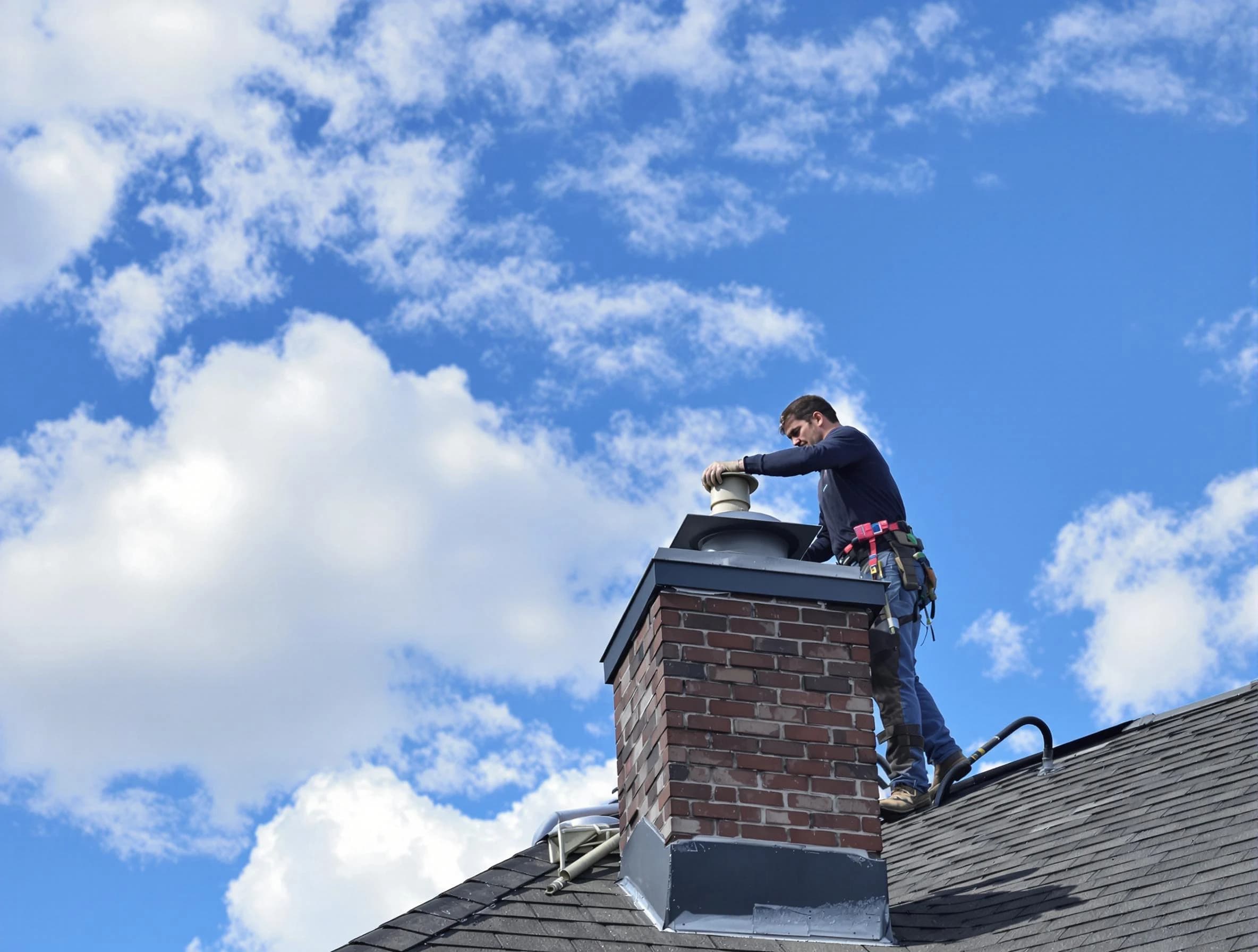 Longmont Chimney Sweep installing a sturdy chimney cap in Longmont, CO