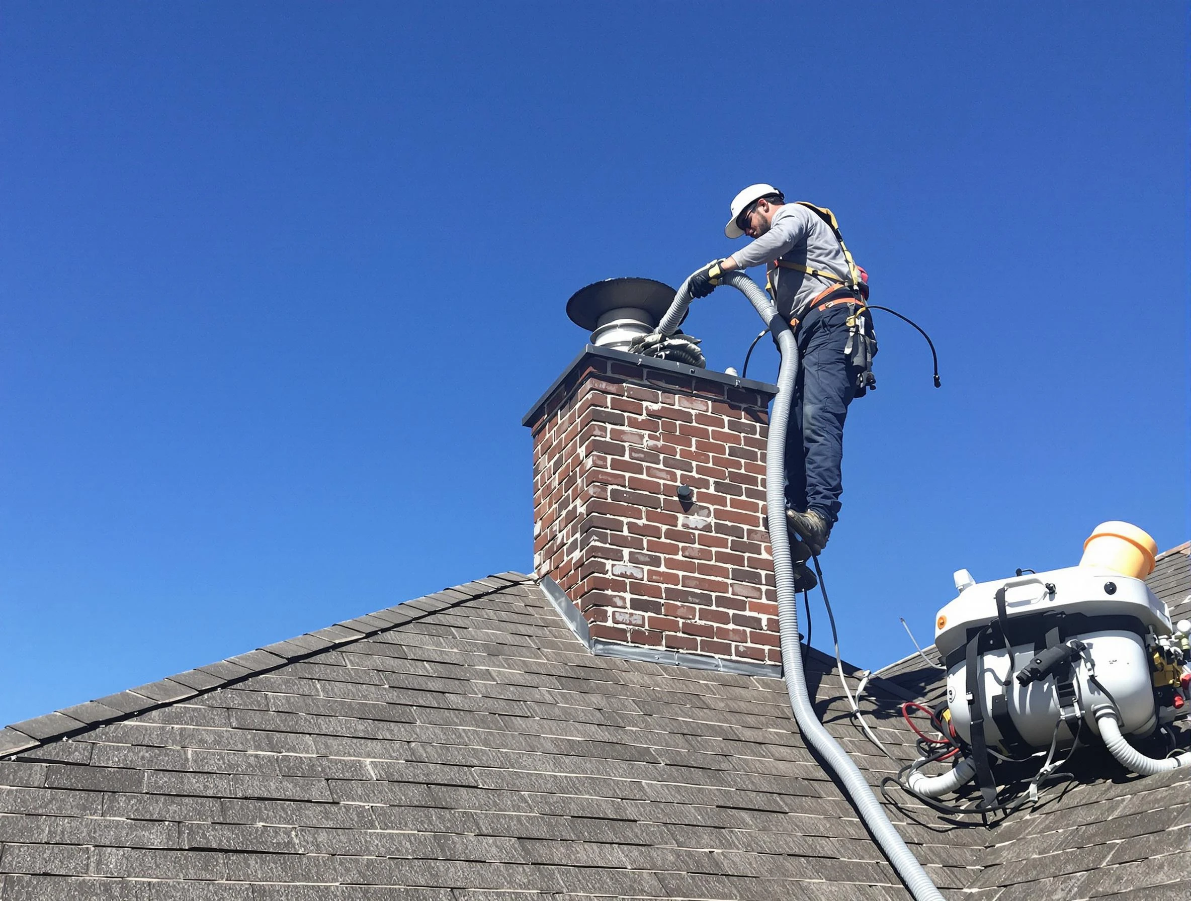Dedicated Longmont Chimney Sweep team member cleaning a chimney in Longmont, CO