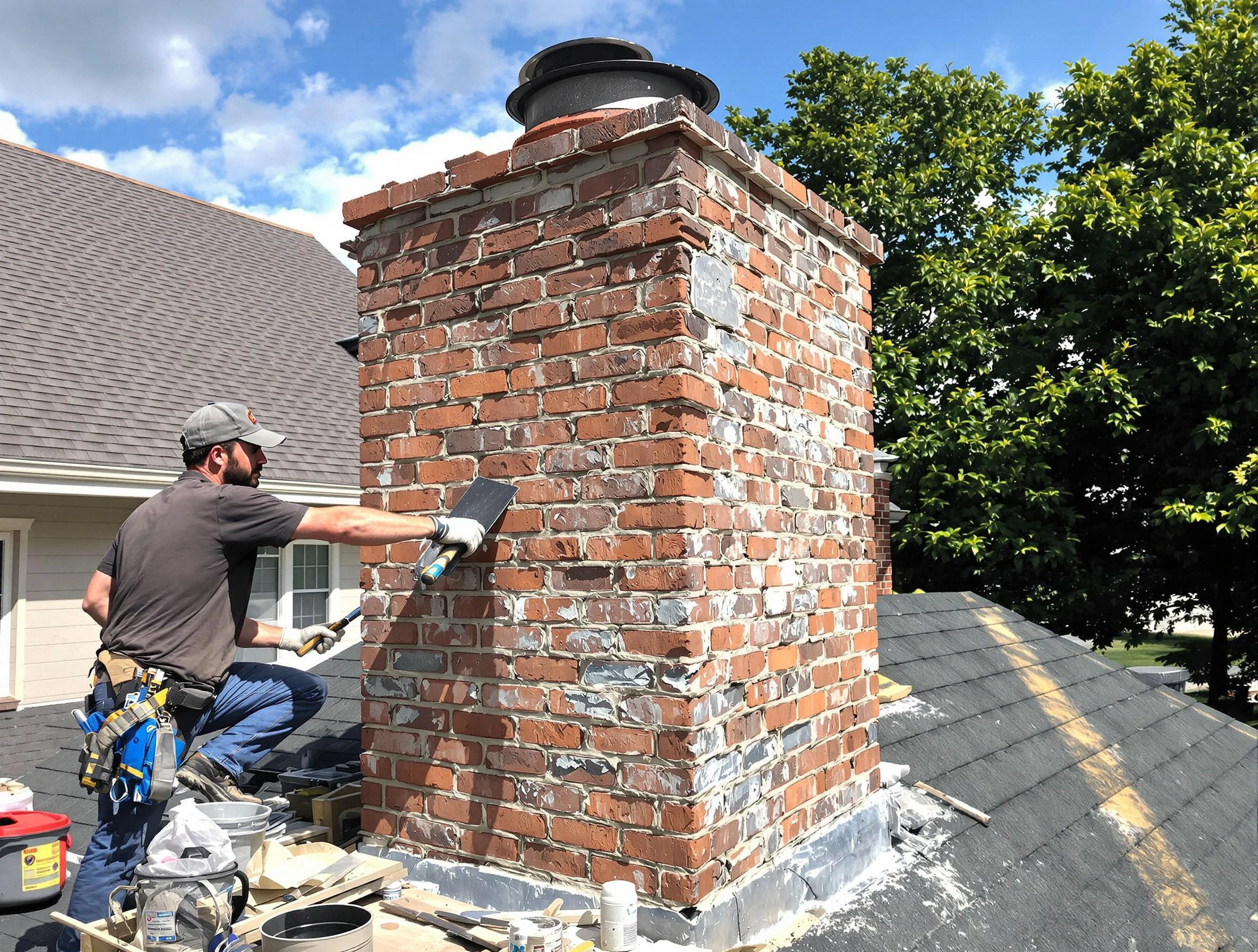 Completed chimney rebuild by Longmont Chimney Sweep in Longmont, CO
