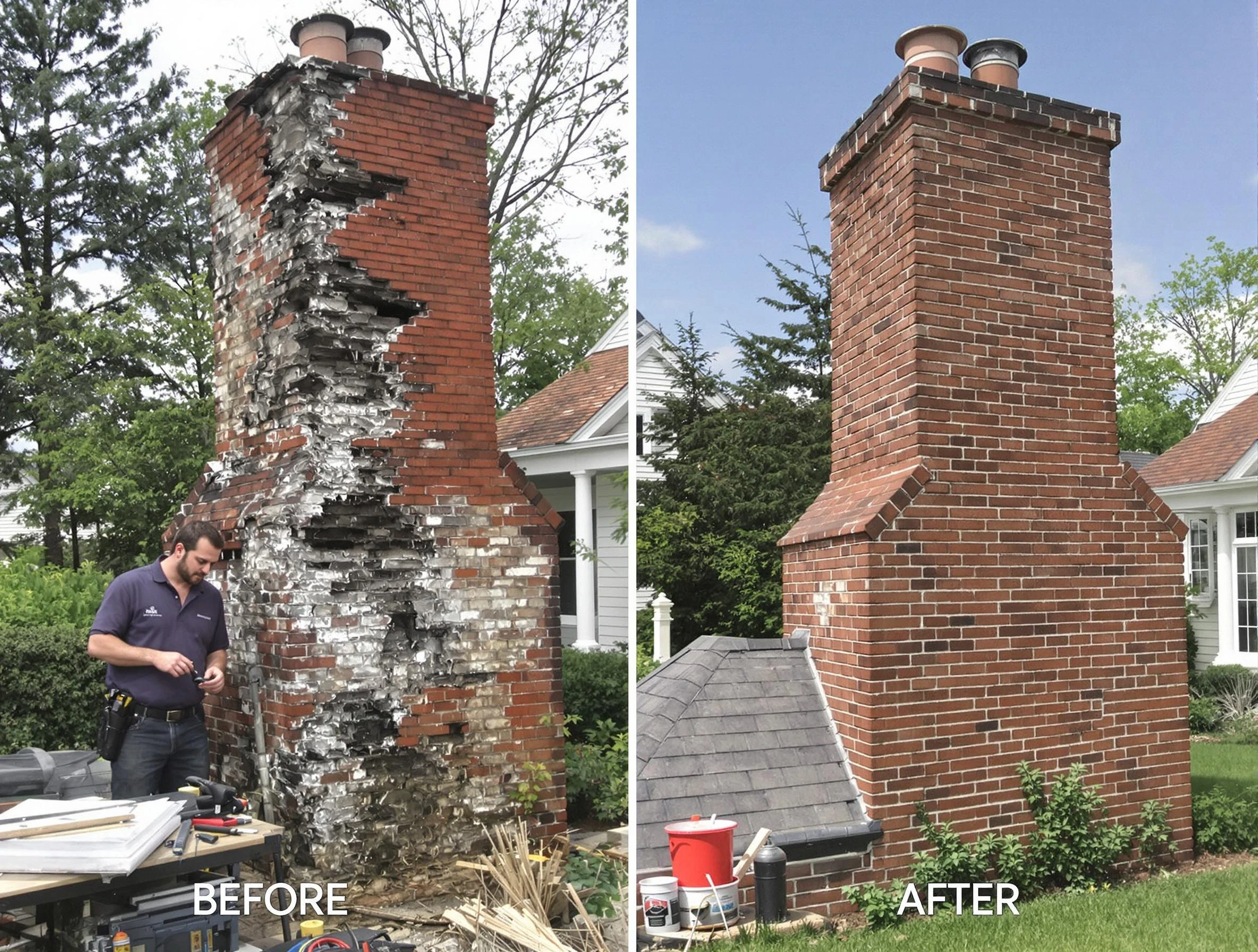 Longmont Chimney Sweep performing a full chimney restoration in Longmont, CO